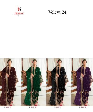 DEEPSY SUITS D 32217 A B C D VELVET 24 PAKISTANI SUITS