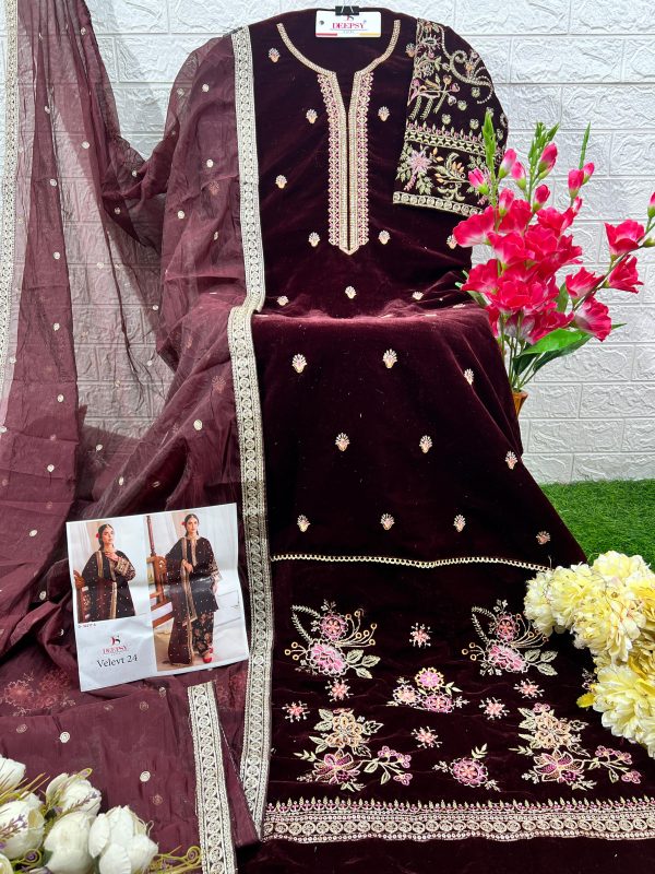 DEEPSY SUITS D 32217 A B C D VELVET 24 PAKISTANI SUITS