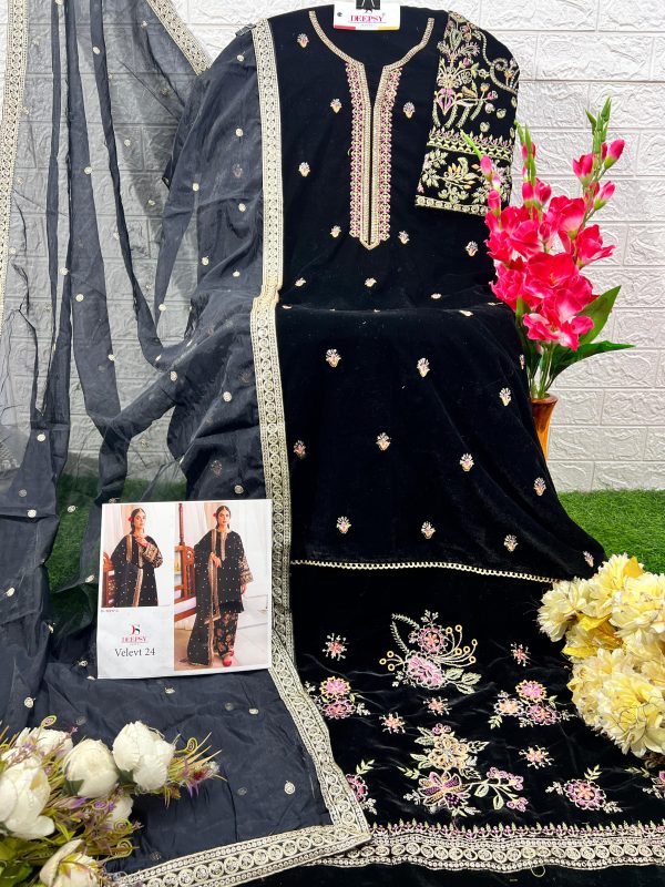 DEEPSY SUITS D 32217 A B C D VELVET 24 PAKISTANI SUITS