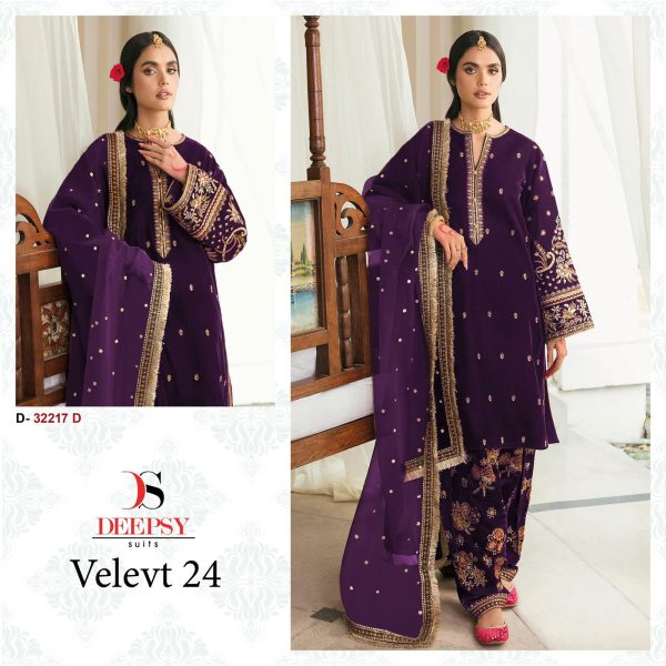 DEEPSY SUITS D 32217 A B C D VELVET 24 PAKISTANI SUITS