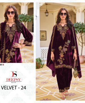 DEEPSY SUITS D 32220 B VELVET 24 PAKSITANI SUITS