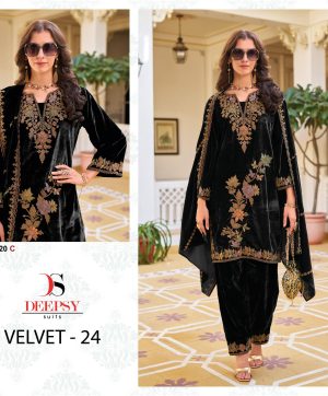 DEEPSY SUITS D 32220 C VELVET 24 PAKSITANI SUITS