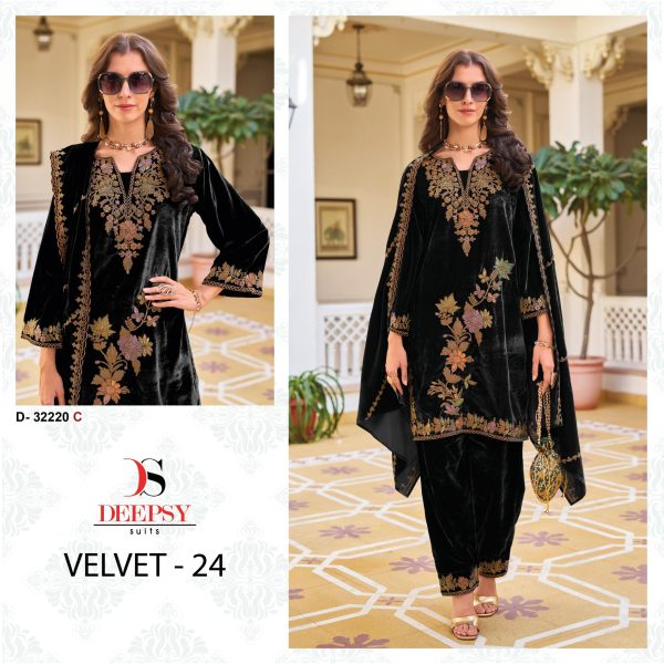 DEEPSY SUITS D 32220 C VELVET 24 PAKSITANI SUITS