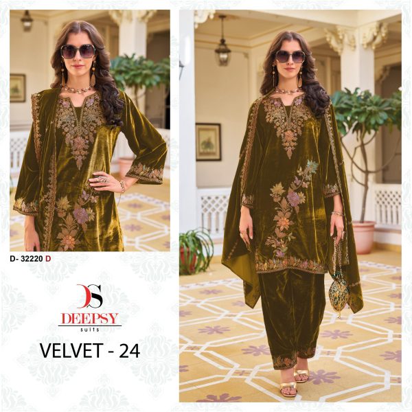 DEEPSY SUITS D 32220 D VELVET 24 PAKSITANI SUITS