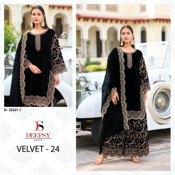 DEEPSY SUITS D 32221 D VELVET 24 SALWAR SUITS