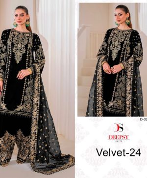 DEEPSY SUITS D 32222 A VELVET 24 PAKISTANI SUITS