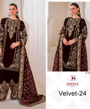 DEEPSY SUITS D 32222 B VELVET 24 PAKISTANI SUITS