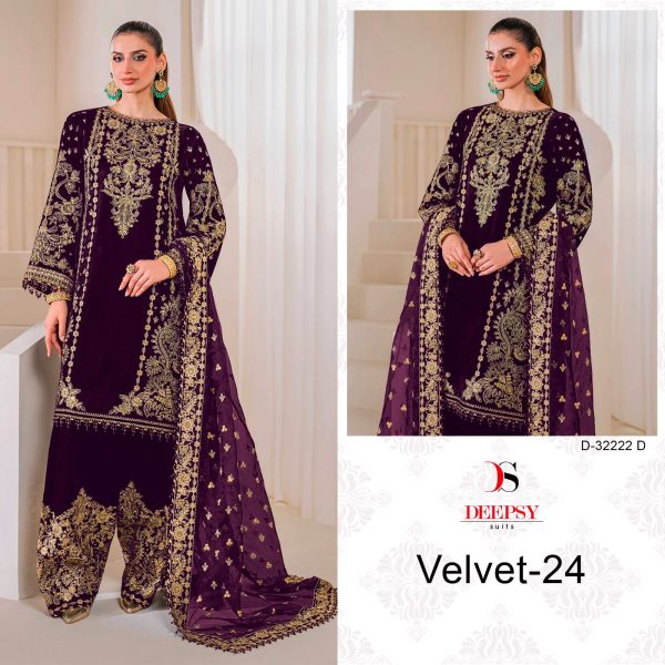 DEEPSY SUITS D 32222 D VELVET 24 PAKISTANI SUITS