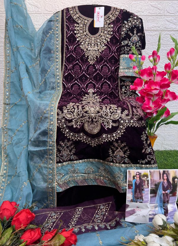 DEEPSY SUITS D 32225 A B C D VELVET 24 SALWAR SUITS