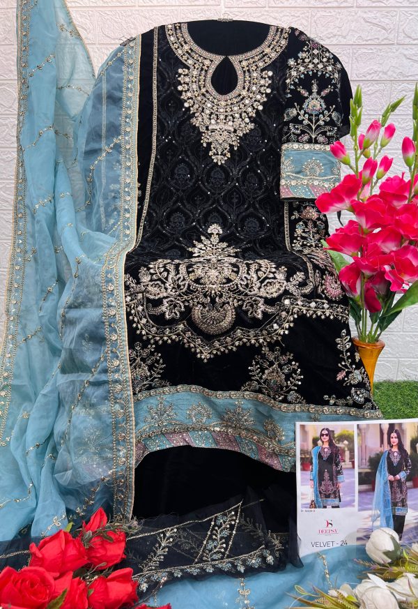 DEEPSY SUITS D 32225 A B C D VELVET 24 SALWAR SUITS