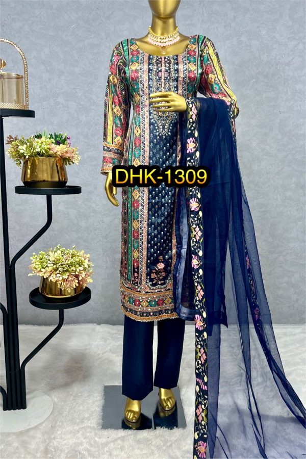 DHK 1309 DESIGNER CHINON SUITS WHOLESALE