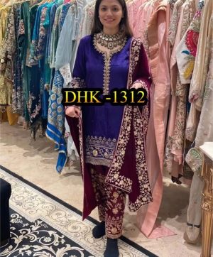 DHK 1312 DESIGNER VELVET SALWAR SUITS WHOLESALE