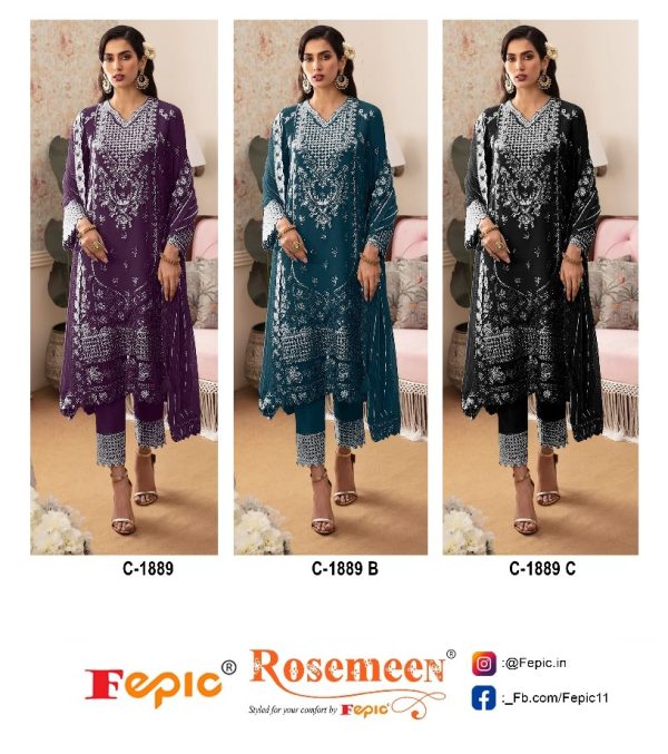 FEPIC C 1889 ROSEMEEN PAKISTANI SUITS IN INDIA