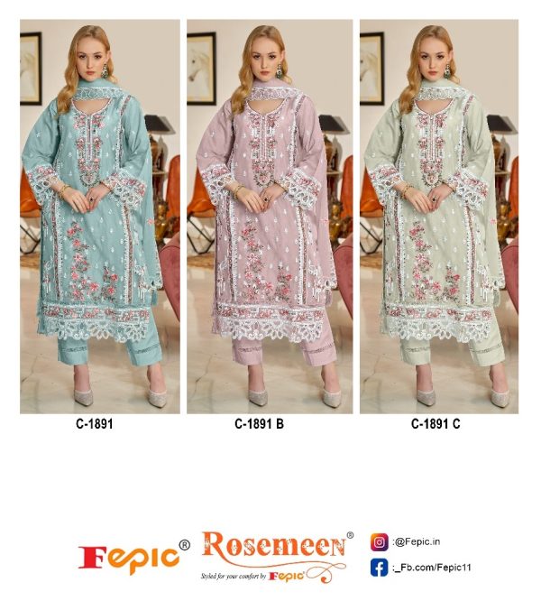 FEPIC C 1891 ROSEMEEN PAKISTANI SALWAR SUITS