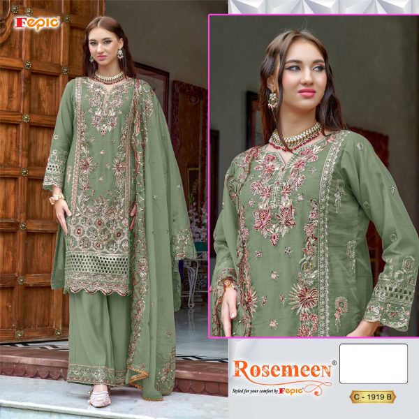 FEPIC C 1919 B ROSEMEEN PAKISTANI SALWAR SUITS