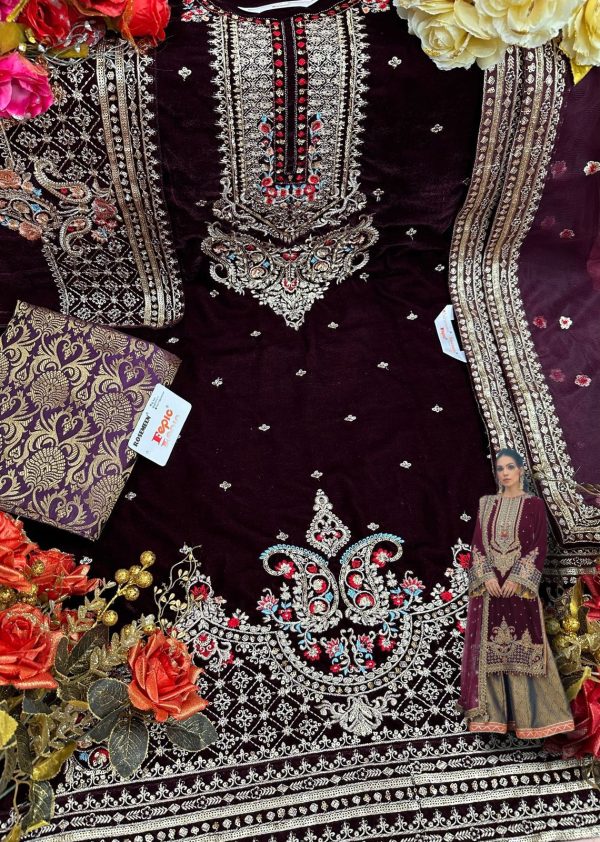 FEPIC V 17020 C ROSEMEEN VELVET PAKISTANI SUITS