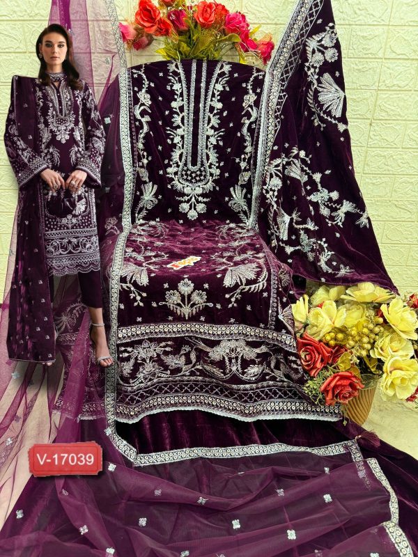 FEPIC V 17039 ROSEMEEN VELVET PAKISTANI SUITS