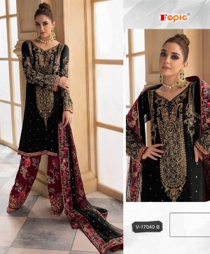 FEPIC V 17040 B ROSEMEEN VELVET SUITS IN INDIA