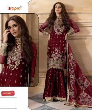 FEPIC V 17041 C ROSEMEEN VELVET PAKISTANI SUITS