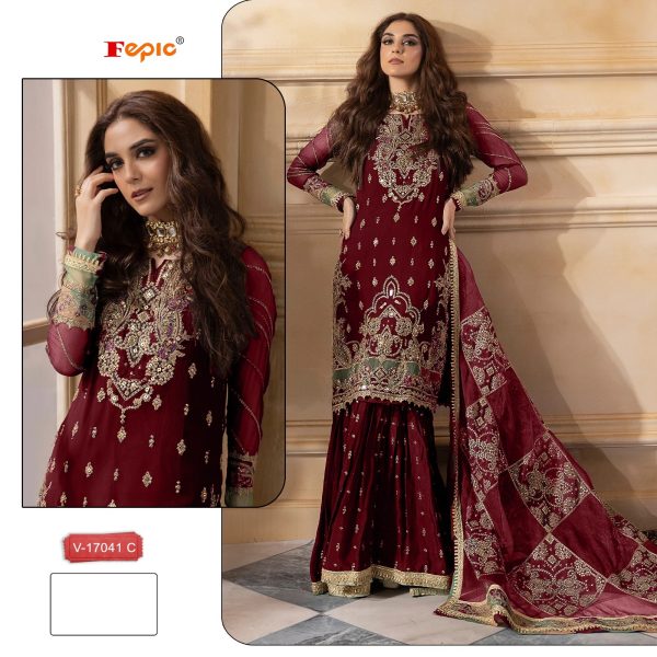 FEPIC V 17041 C ROSEMEEN VELVET PAKISTANI SUITS