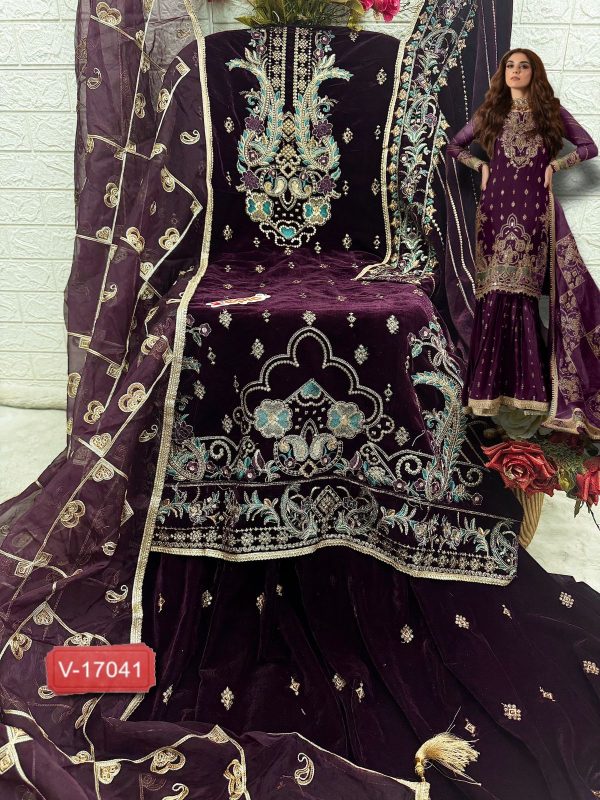 FEPIC V 17041 ROSEMEEN VELVET PAKISTANI SUITS