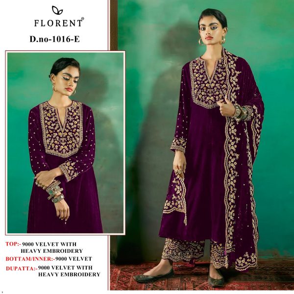 FLORENT 1016 E VELVET PAKISTANI SUITS IN INDIA