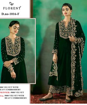 FLORENT 1016 F VELVET PAKISTANI SUITS IN INDIA