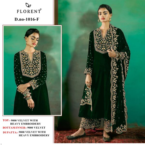 FLORENT 1016 F VELVET PAKISTANI SUITS IN INDIA