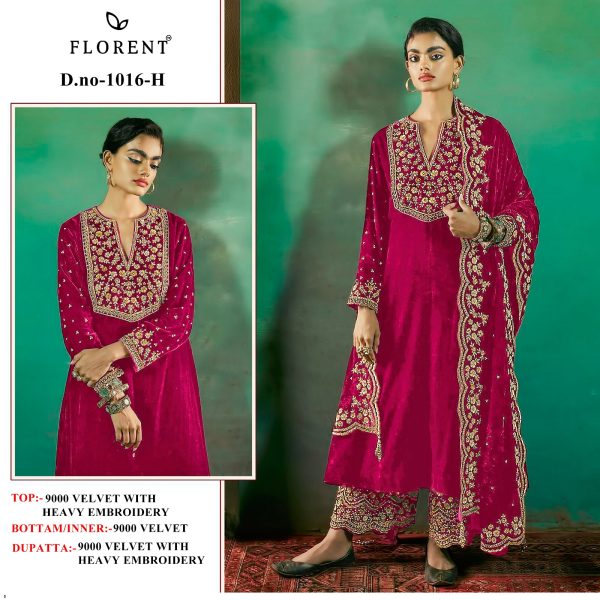 FLORENT 1016 H VELVET PAKISTANI SUITS IN INDIA