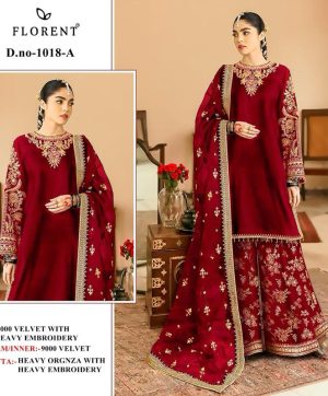 FLORENT 1018 A PAKISTANI VELVET SUITS WHOLESALE