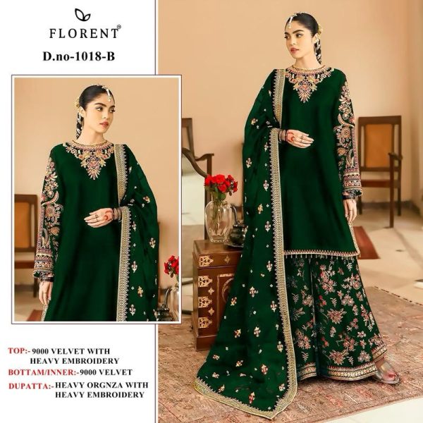 FLORENT 1018 B PAKISTANI VELVET SUITS WHOLESALE