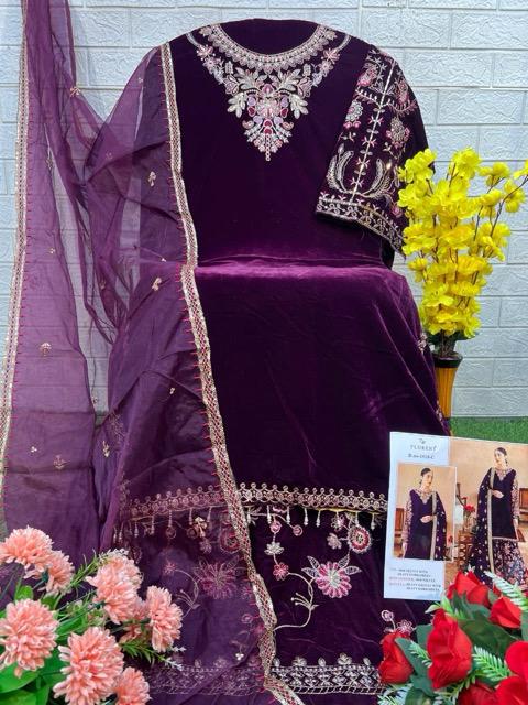 FLORENT 1018 C PAKISTANI VELVET SUITS WHOLESALE