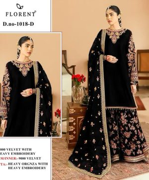 FLORENT 1018 D PAKISTANI VELVET SUITS WHOLESALE