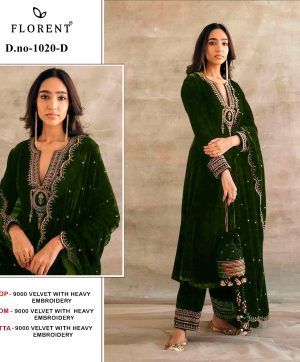 FLORENT 1020 D VELVET PAKISTANI SUITS WHOLESALE