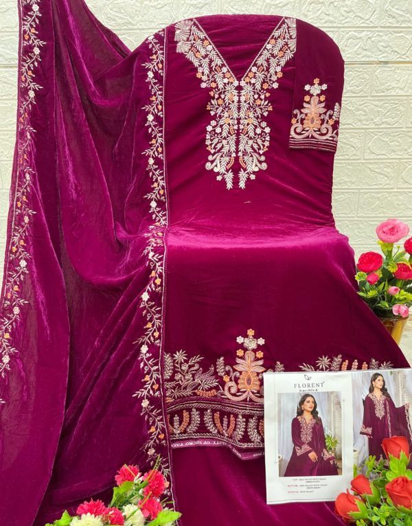 FLORENT 1024 B VELVET PAKISTANI SALWAR SUITS