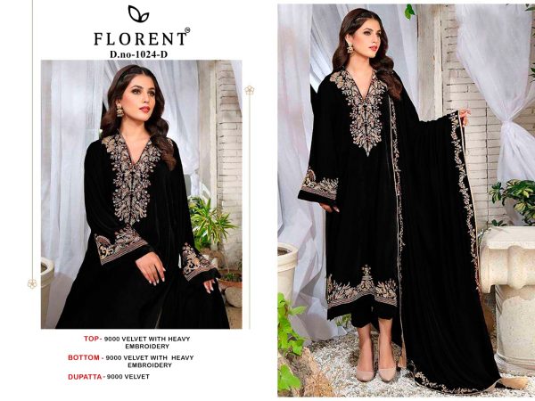 FLORENT 1024 D VELVET PAKISTANI SALWAR SUITS