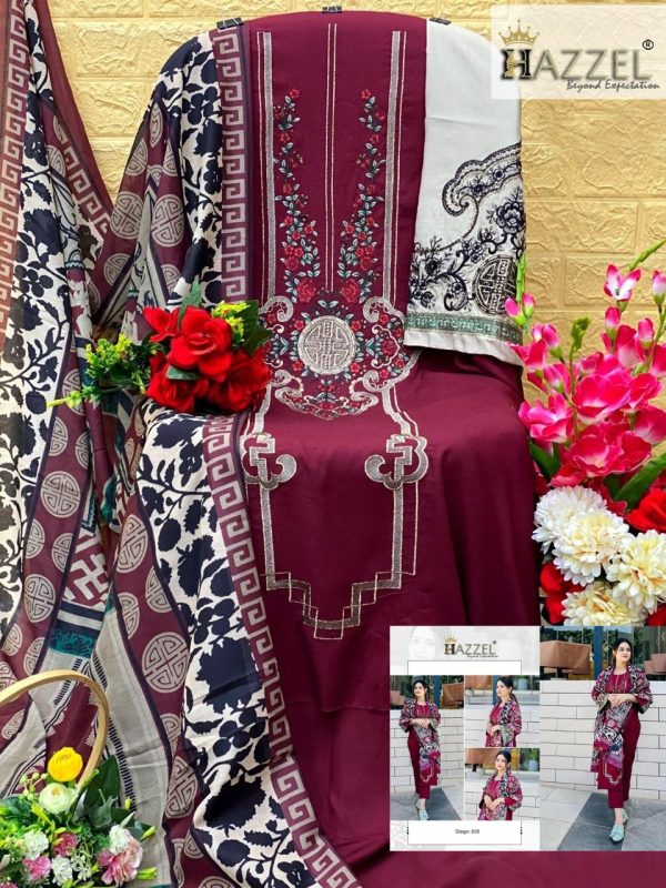 HAZZEL 035 RAYON COTTON PAKISTANI SUITS