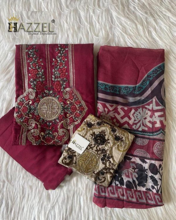 HAZZEL 035 RAYON COTTON PAKISTANI SUITS