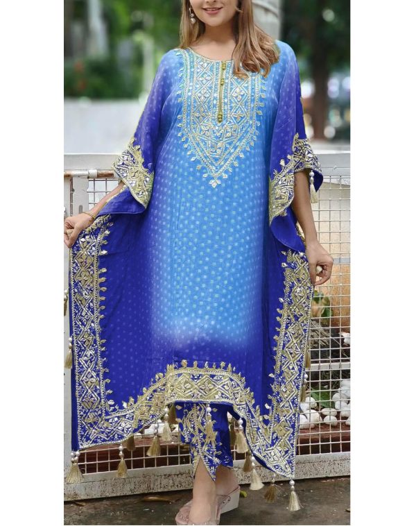 HK 1669 B DESIGNER KAFTAN SUITS WHOLESALE