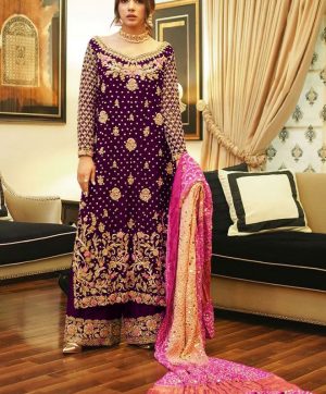 HK 1678 B DESIGNER VELVET SALWAR SUITS WHOLESALE