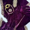 HK 1679 C DESIGNER VELVET KAFTAN SUITS WHOLESALE