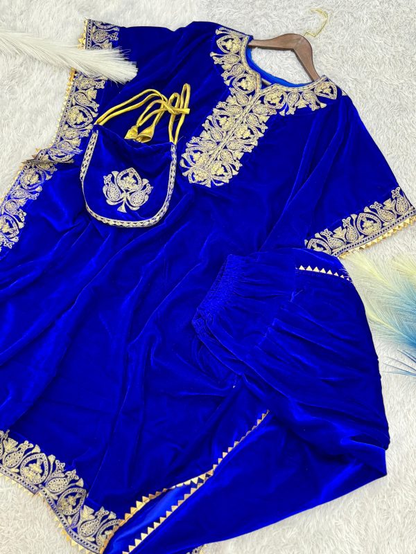 HK 1679 D DESIGNER VELVET KAFTAN SUITS WHOLESALE