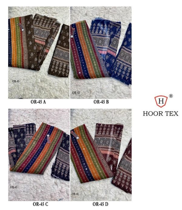 HOOR TEX OR 45 A B C D SALWAR SUITS WHOLESALE