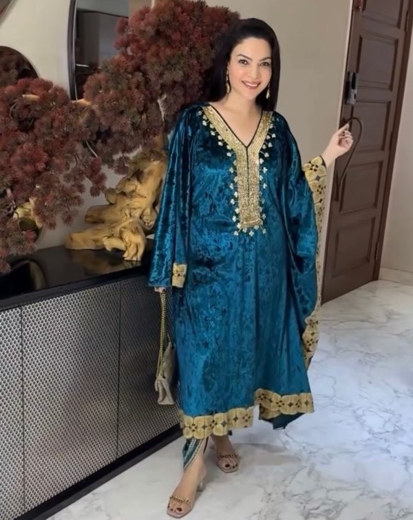 JENNY DESIGNER JD 576 C VELVET KAFTAN SUITS