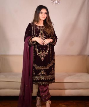 LG 1896 DESIGNER VELVET PAKISTANI SALWAR SUITS