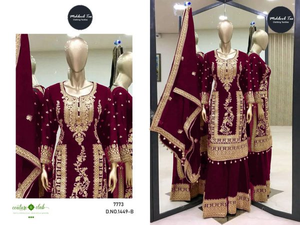 MEHBOOB TEX 1449 B VELVET PAKISTANI SUITS IN INDIA