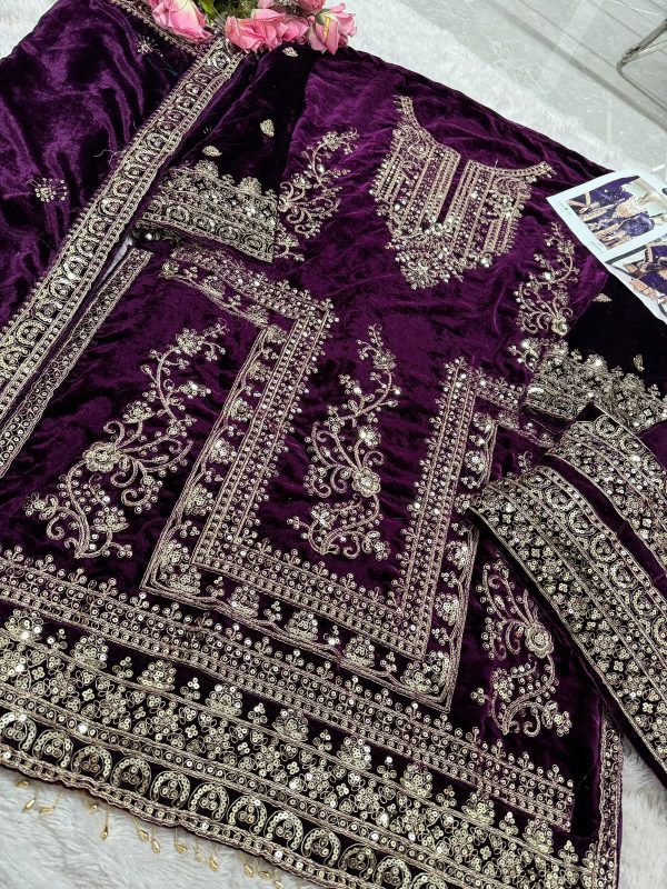 MEHBOOB TEX 1449 D VELVET PAKISTANI SUITS IN INDIA