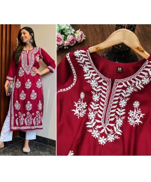 MF 402 READYMADE RAYON COTTON KURTI WHOLESALE