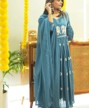 MURTI TRENDS BLUE PURE COTTON KURTI WHOLESALE