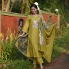 AKSHAR DESIGNER GREEN READYMADE CHANDERI SILK KURTI